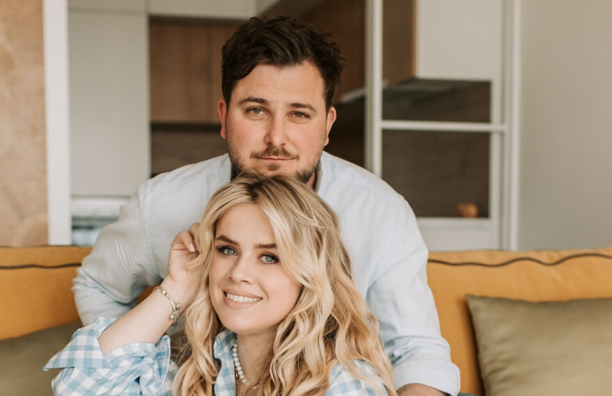 Young couple smiling