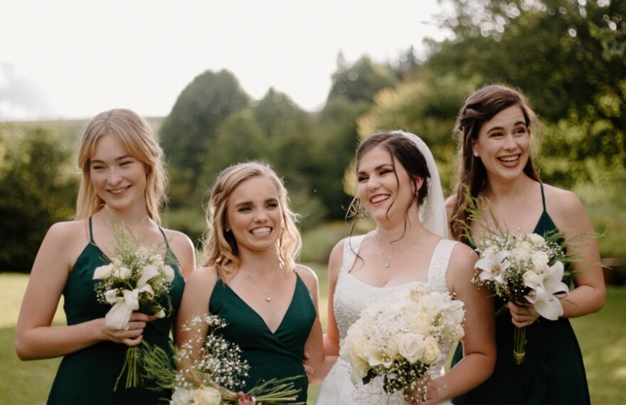 Bride and bridesmaids